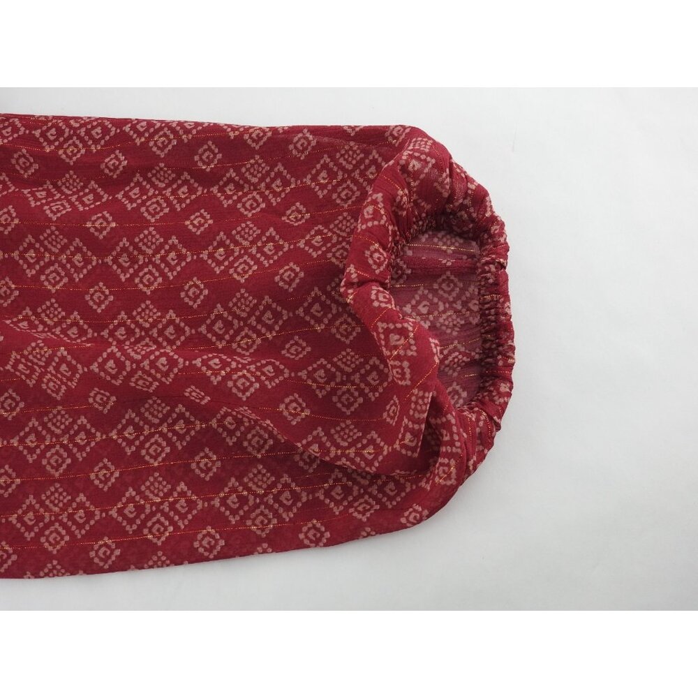 Lucky Brand Red Boho LS Mini Shirt Dress Womens Sz M Casual Burgundy Light Weigh - Picture 7 of 8